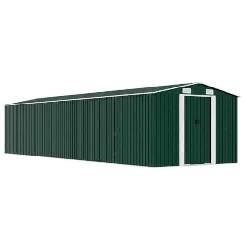 KMUNGDWG Stahl-Gartenhaus 257x779x181 cm Anthrazit