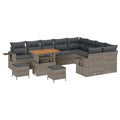 GFMGUEMV Poly-Rattan Gartenmöbel Set 13-Teilig Grau/Dunkelgrau 110 cm