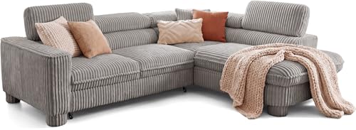 BROMARKT Cavello Ecksofa Mit Schlaffunktion Dunkelgrün Rechts