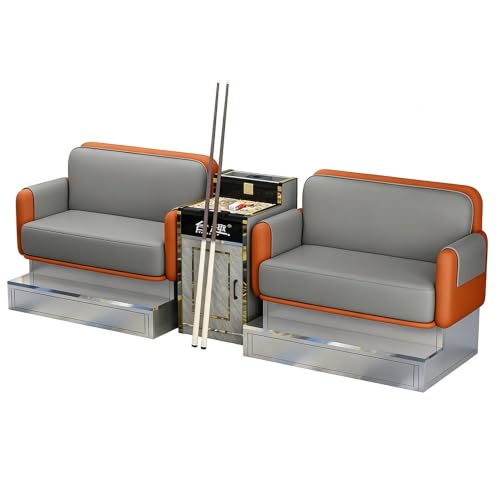 KIBONCY 3-Sitzer Kunstledersofa mit Holzbeinen Mehrfarbig