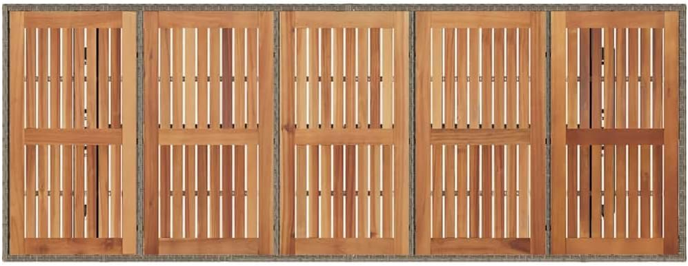 GFMGUEMV Gartenmöbel Set Grau Poly-Rattan 9-teilig
