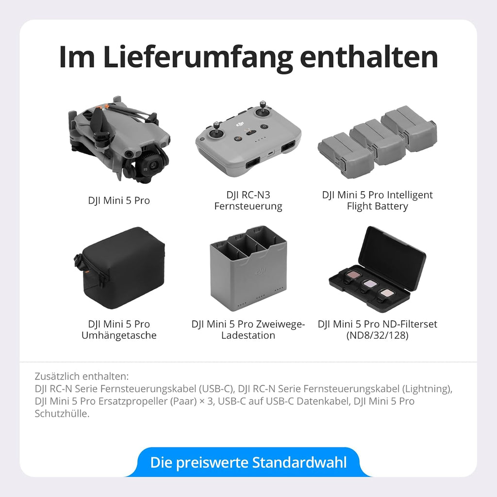 DJI Mini 5 Pro Fly More Combo RC-N3 4K Drohne Schwarz