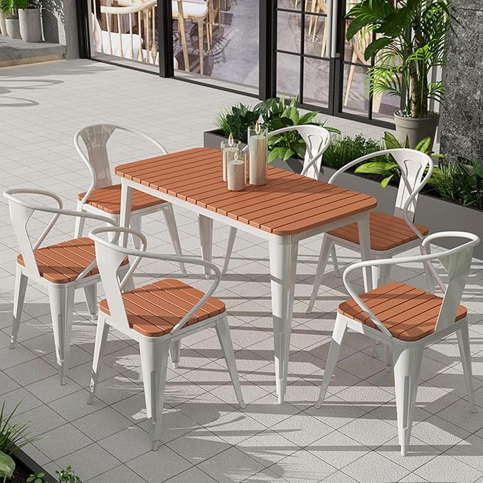 Esstisch Und Stühle Für Den Außenbereich 4 Oder 6 Sitzplätze Weiß