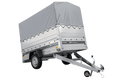 Autotransportanhänger 230×125 UNITRAILER FORCE 230 KIPP mit BIS-Seitenwänden, H-800-Rahmen und grauer Plane-Neu