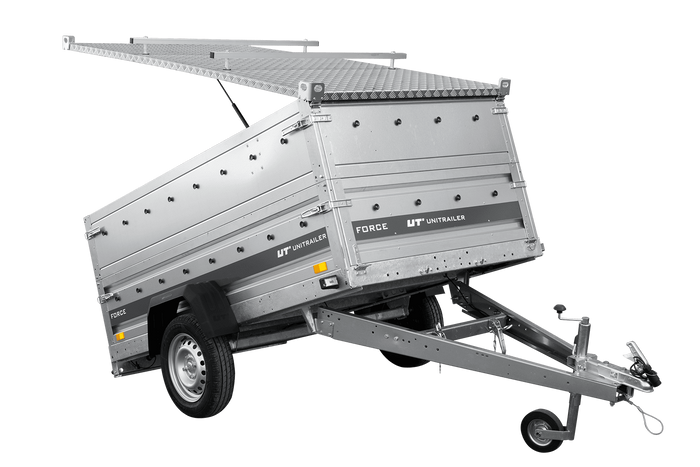 Autotransportanhänger 230×125 UNITRAILER FORCE 230 KIPP mit BIS-Seitenwänden und Aluminiumabdeckung-Neu