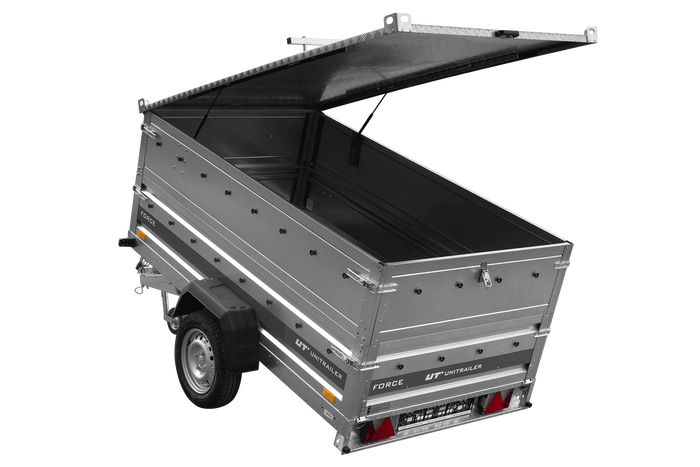 Autotransportanhänger 230×125 UNITRAILER FORCE 230 KIPP mit BIS-Seitenwänden und Aluminiumabdeckung-Neu