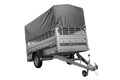 Autotransportanhänger 264×125 UNITRAILER FORCE 264 KIPP mit Gitterwänden, H-800 Rahmen und grauer Plane-Neu