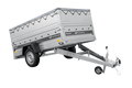 Autotransportanhänger auf Federn 230×125 UNITRAILER FORCE 230/R KIPP mit BIS-Seitenwänden, H-0-Rahmen und grauer Plane-Neu