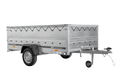 Autotransportanhänger auf Federn 264×150 UNITRAILER GARDEN 265/R KIPP mit BIS-Seitenwänden, H-0-Rahmen und grauer Plane-Neu