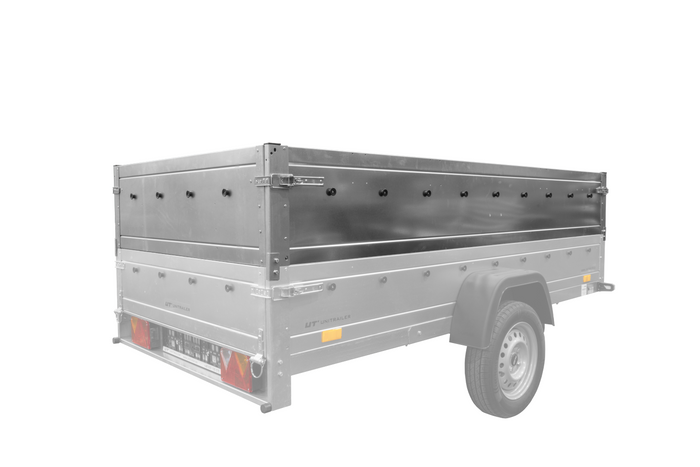 Einachsiger Anhänger auf Blattfedern 264×125 UNITRAILER FORCE 264/R KIPP mit BIS-Seitenwänden und Aluminiumabdeckung-Neu