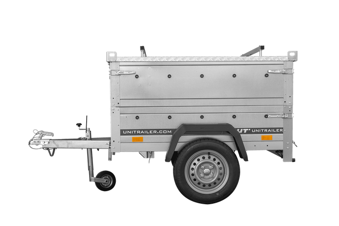 Einachsanhänger 150×106 UNITRAILER GARDEN 150 KIPP mit BIS-Seitenwänden und Aluminiumabdeckung-Neu