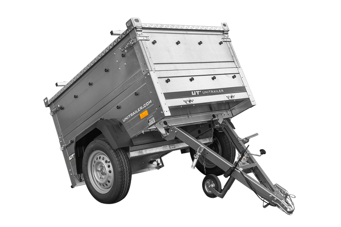 Einachsanhänger 150×106 UNITRAILER GARDEN 150 KIPP mit BIS-Seitenwänden und Aluminiumabdeckung-Neu