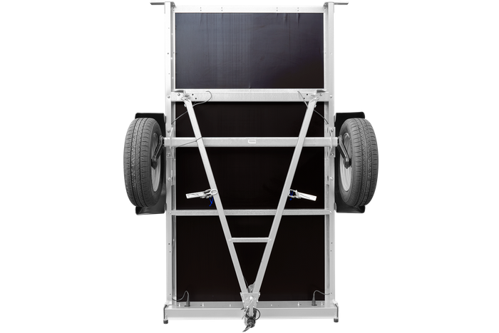 Einachsanhänger 200×125 UNITRAILER GARDEN 201 KIPP mit Gitterseitenwänden, H-800 Rahmen und grauer Plane-Neu