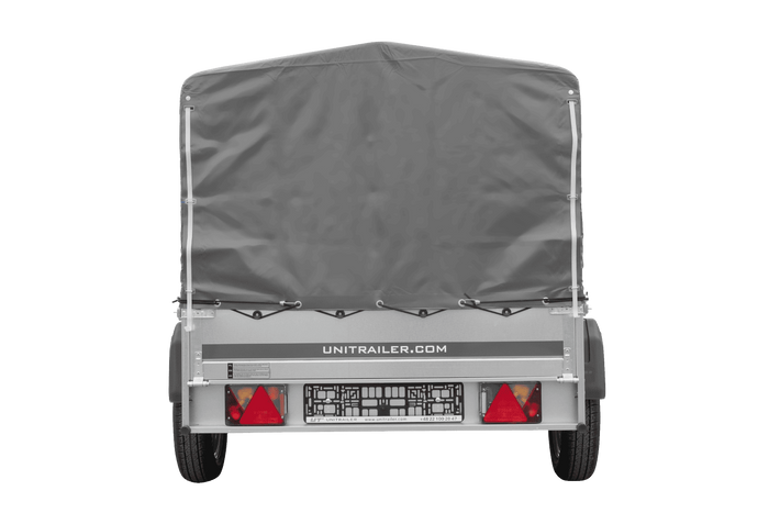 Einachsanhänger 200×125 UNITRAILER GARDEN 201 KIPP mit H-800 Rahmen und grauer Plane-Neu