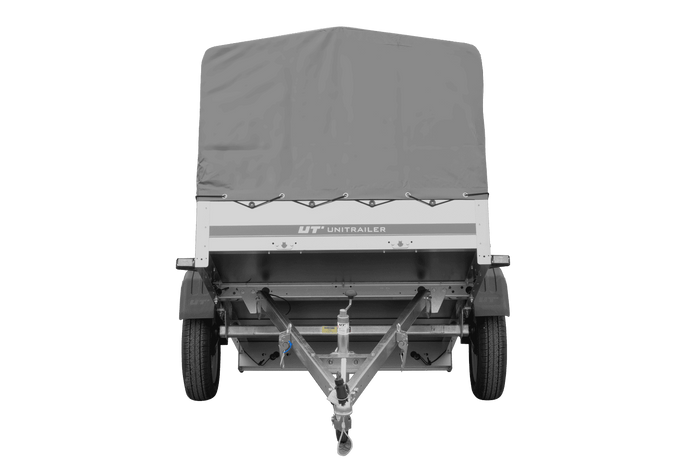 Einachsanhänger 200×125 UNITRAILER GARDEN 201 KIPP mit H-800 Rahmen und grauer Plane-Neu