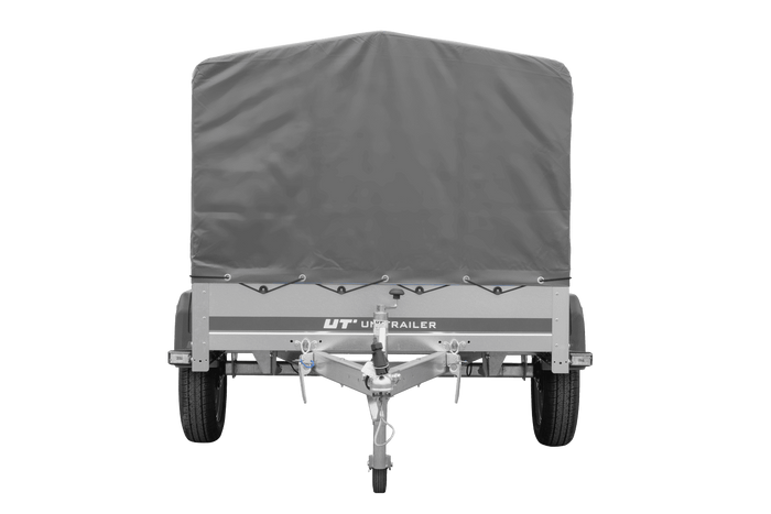 Einachsanhänger 200×125 UNITRAILER GARDEN 201 KIPP mit H-800 Rahmen und grauer Plane-Neu