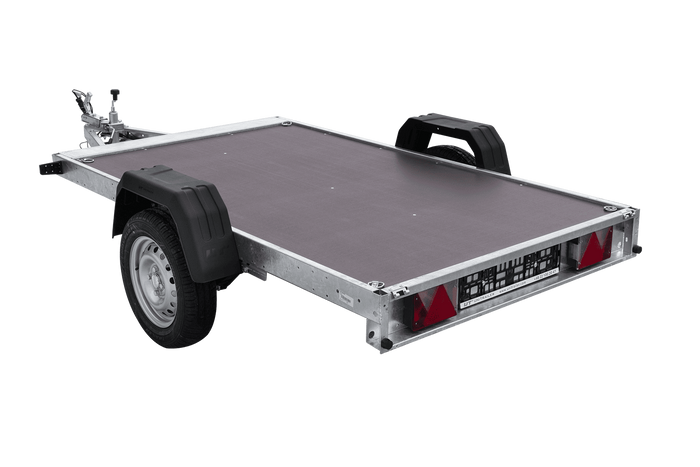 Einachsanhänger 230×125 UNITRAILER FORCE 230 KIPP mit H-800 Spriegel und grauer Hochplane-Neu
