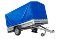 Einachsanhänger 264×150 UNITRAILER GARDEN 265 KIPP mit H-1100 Rahmen und blauer Plane-Neu