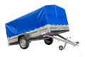 Einachsanhänger 264×150 UNITRAILER GARDEN 265 KIPP mit H-800 Rahmen und blauer Plane-Neu