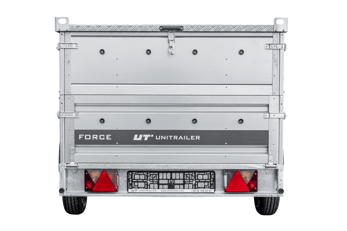 Einachsiger Anhänger auf Blattfedern 264×125 UNITRAILER FORCE 264/R KIPP mit BIS-Seitenwänden und Aluminiumabdeckung-Neu