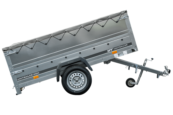 Faltbarer Anhänger GARDEN TRAILER 230 KIPP mit zusätzlichen Bordwänden, Stützrad und Flachplane-Neu