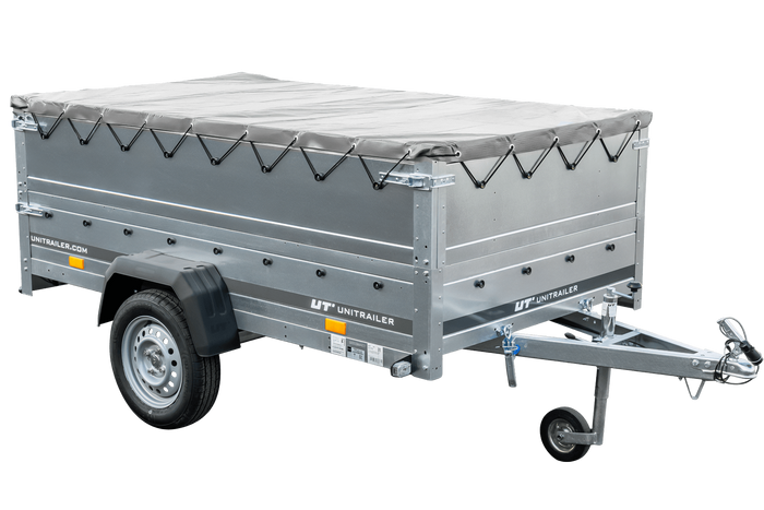 Faltbarer Pkw Anhänger Garden Trailer 230 KIPP mit zusätzlichen Bordwänden, Stützrad, Flachplane und Planenträgern]-Neu