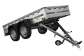 GARDEN TRAILER 264/2 KIPP MIT STÜTZRAD, GRAUE FLACHPLANE UND PLANENTRÄGER-Neu