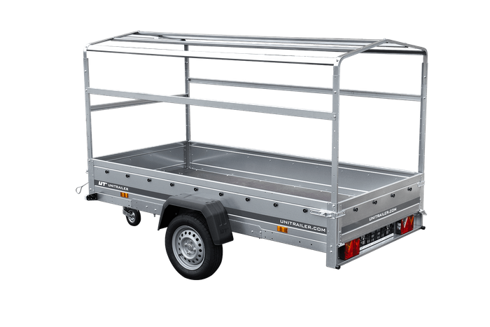 GARDEN TRAILER 264 KIPP MIT STÜTZRAD, H1100-HOCHSPRIEGEL UND GRAUER PLANE-Neu