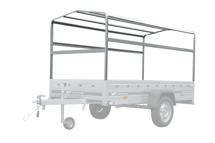 Einachsanhänger 264×150 UNITRAILER GARDEN 265 KIPP mit H-1100 Rahmen und blauer Plane-Neu