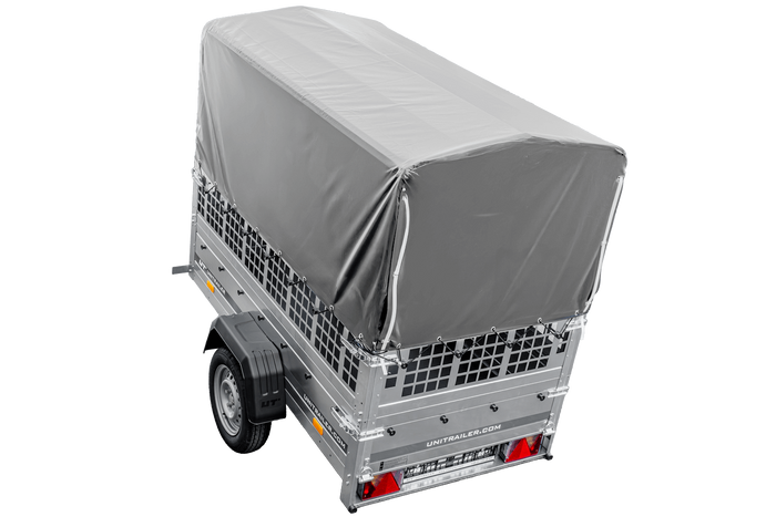 Kippanhänger Garden Trailer 200 KIPP 200×106 cm 750 kg mit Laubgitteraufsatz, Hochplane, Hochspriegel und Stützrad-Neu