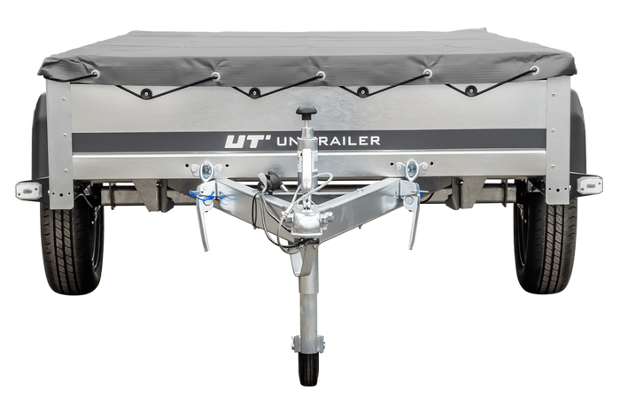 Kipper Pkw Anhänger Garden Trailer 230 KIPP [230 cm x 125 cm] mit Flachplane, Stützrad und Planenträger-Neu