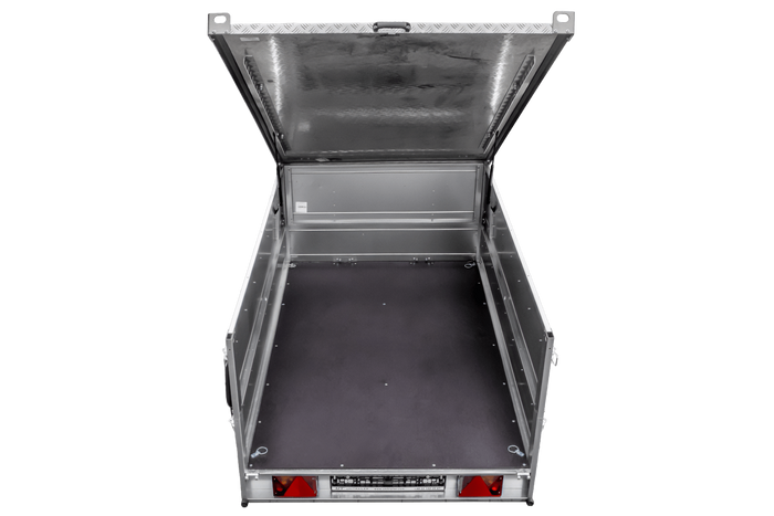 Leichtanhänger auf Federn 200×125 UNITRAILER GARDEN 201/R KIPP mit BIS-Seiten und Aluminiumabdeckung-Neu