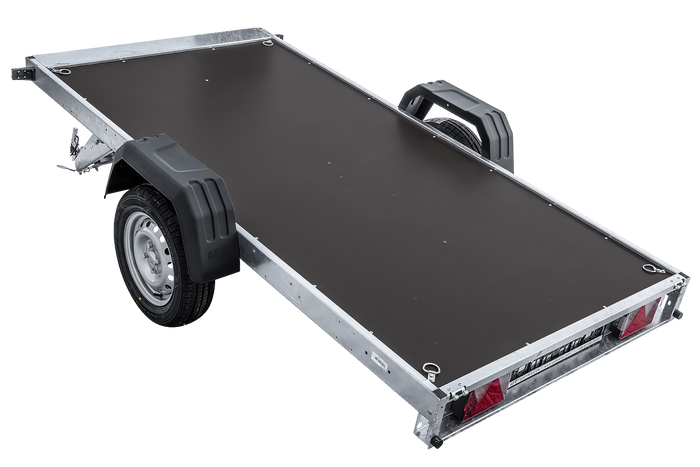 Leichter Anhänger 264×125 UNITRAILER FORCE 264 KIPP mit BIS-Seitenwänden, H-0-Rahmen und grauer Plane-Neu