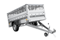 Leichter Anhänger auf Federn 230×125 UNITRAILER FORCE 230/R KIPP mit Gitterwänden, H-0-Rahmen und grauer Plane-Neu