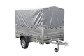 PKW-Anhänger 230×125 UNITRAILER GARDEN 230 FD mit BIS-Seiten, H-800-Gestell und grauer Plane-Neu
