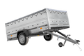 PKW-Anhänger 264×150 UNITRAILER GARDEN 265 KIPP mit zusätzlichen Bordwänden, H-0-Rahmen und grauer Plane-Neu
