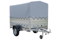 PKW-Anhänger auf Blattfedern 230×125 UNITRAILER GARDEN 230/R KIPP mit BIS-Seiten, H-800-Rahmen und grauer Plane-Neu