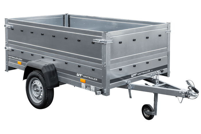 Pkw Anhänger Kipper 230×125 Garden Trailer 230 KIPP Unitrailer 750 kg mit Stützrad und zusätzlichen Bordwänden-Neu