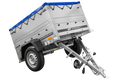 Pkw Anhänger Neu GARDEN TRAILER 150 KIPP mit zusätzlichen Bordwänden, Stützrad und blauer Flachplane-Neu