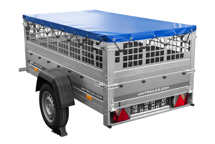 Pkw Planenanhänger GARDEN TRAILER 200 KIPP mit Laubgitteraufsatz, Stützrad, Flachplane und Planenträger-Neu