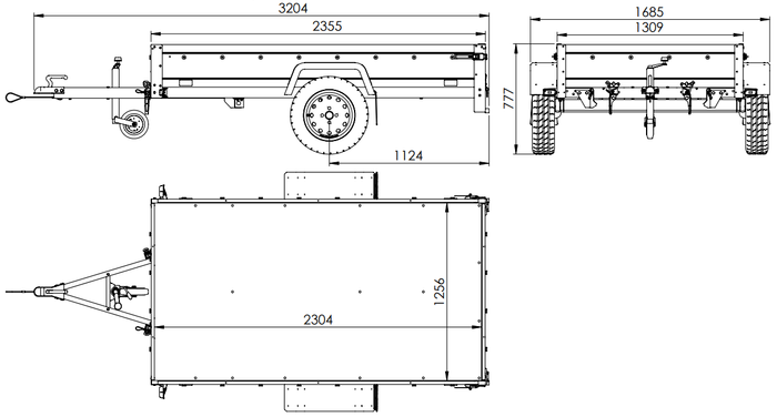 Pkw Transport Anhänger 230×125 Garden Trailer 230 KIPP mit Laubgitteraufsatz, blauer Flachplane, Planenträgern und Stützrad-Neu